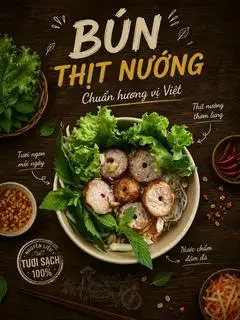 Bún nem nướng - bì - 39.000 ₫ tại Bún Thịt Nướng - Văn Cao