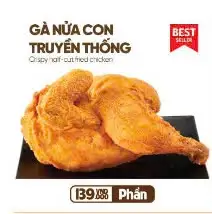 Gà Nửa Con Truyền Thống - 145.000 ₫ tại Gà Rán Chicken Plus - Lê Văn Lương