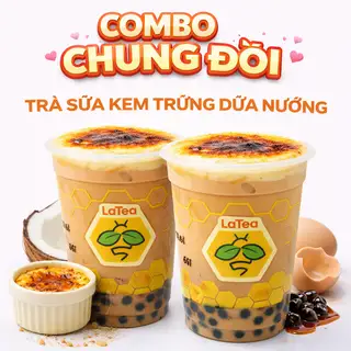 Hình ảnh Combo chung đôi trà sữa ô long kem dừa nướng