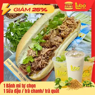 Hình ảnh COMBO Bánh Mì tự chọn + Trà Chanh/ Quất/ Sữa Đậu