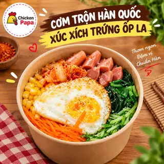 Hình ảnh Cơm trộn kiểu Hàn xúc xích - trứng ốp la