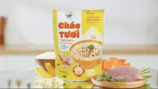 Hình ảnh cháo thịt bằm hạt sen và bí đỏ