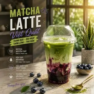 Hình ảnh Matcha latte việt quất