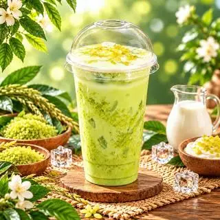 Hình ảnh Sữa Tươi Sốt Cốm Dẻo
