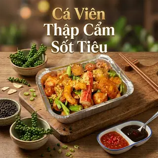 Combo Cá Viên Thập Cẩm Sốt Tiêu Thơm Nồng (Phần Nhỏ) - 85.000 ₫ tại Cá Viên Chiên & Mì Trộn - Bếp Dì Hai - Phú Định
