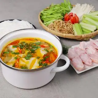 Hình ảnh lẩu Cá diêu hồng măng chua