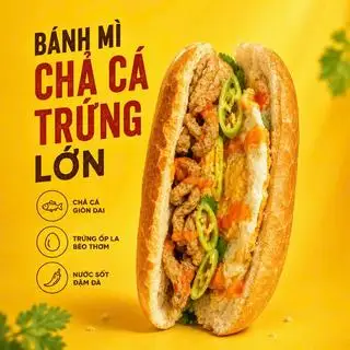 Bánh Mì Chả Cá Trứng Lớn (Đặc Biệt) - 36.000 ₫ tại Bánh Mì Má Hải - Nguyễn Đình Chiểu