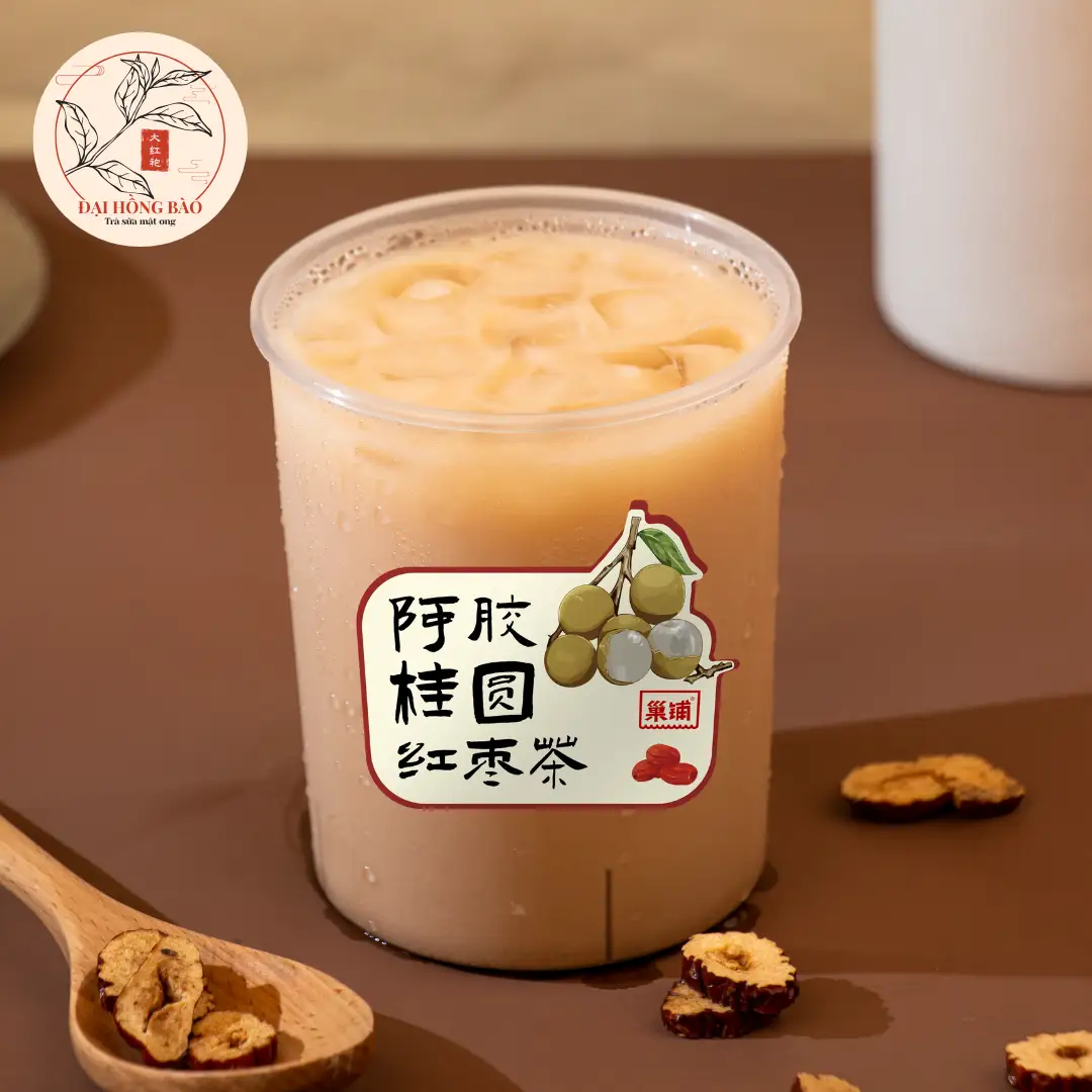 Hình ảnh Trà sữa mật ong Nhãn Ejiao Táo đỏ