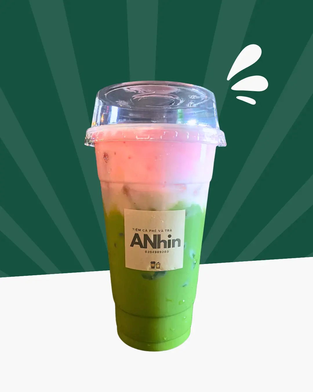 Matcha Latte kem Sakura - 47.000 ₫ tại An Nhin - Matcha Latte & Houjicha Latte - Nơ Trang Long