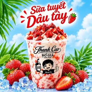 Hình ảnh Sữa tuyết dâu tây ( Size L)
