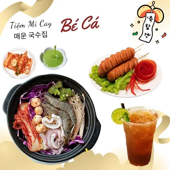 Combo E - 1 Mì Cay x 2 Xúc Xích x 1 Trà Chanh - 115.000 ₫ tại Ăn Vặt Bé Cá - Trà Sữa & Mỳ Cay - Phan Văn Trị