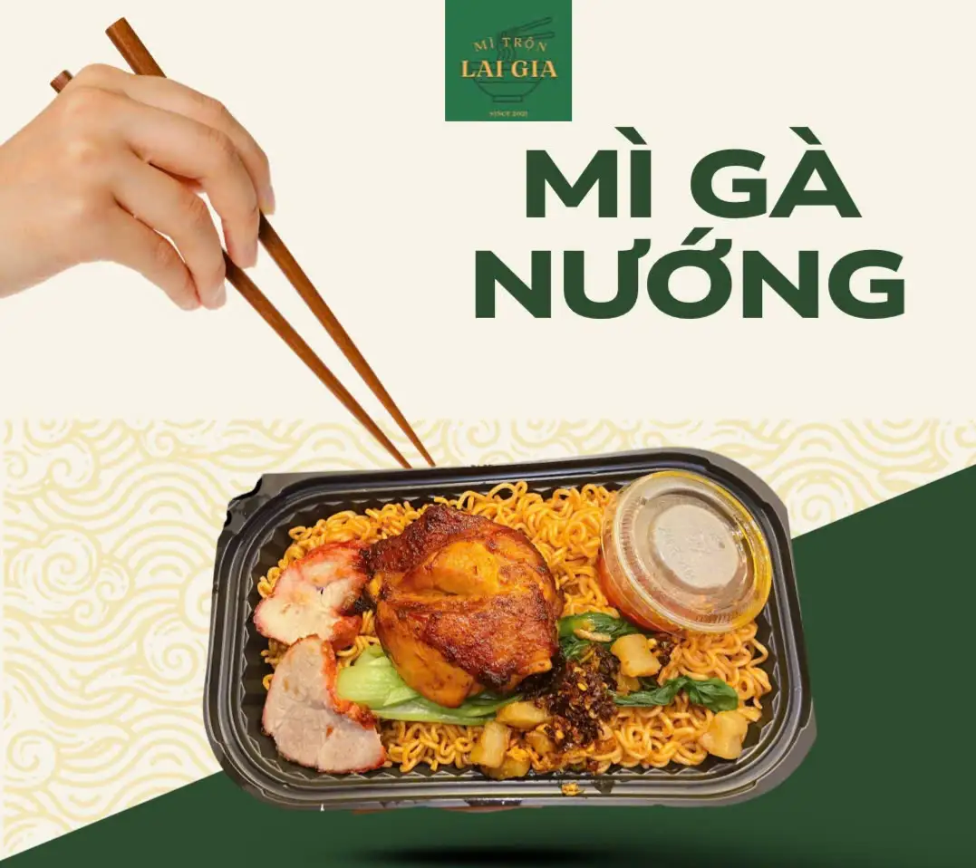 Mì Gói Trộn Gà Nướng & Xá Xíu - 64.000 ₫ tại Lai Gia - Mì Trộn Tóp Mỡ & Sa Tế Hồng Kông - Lưu Quý Kỳ	