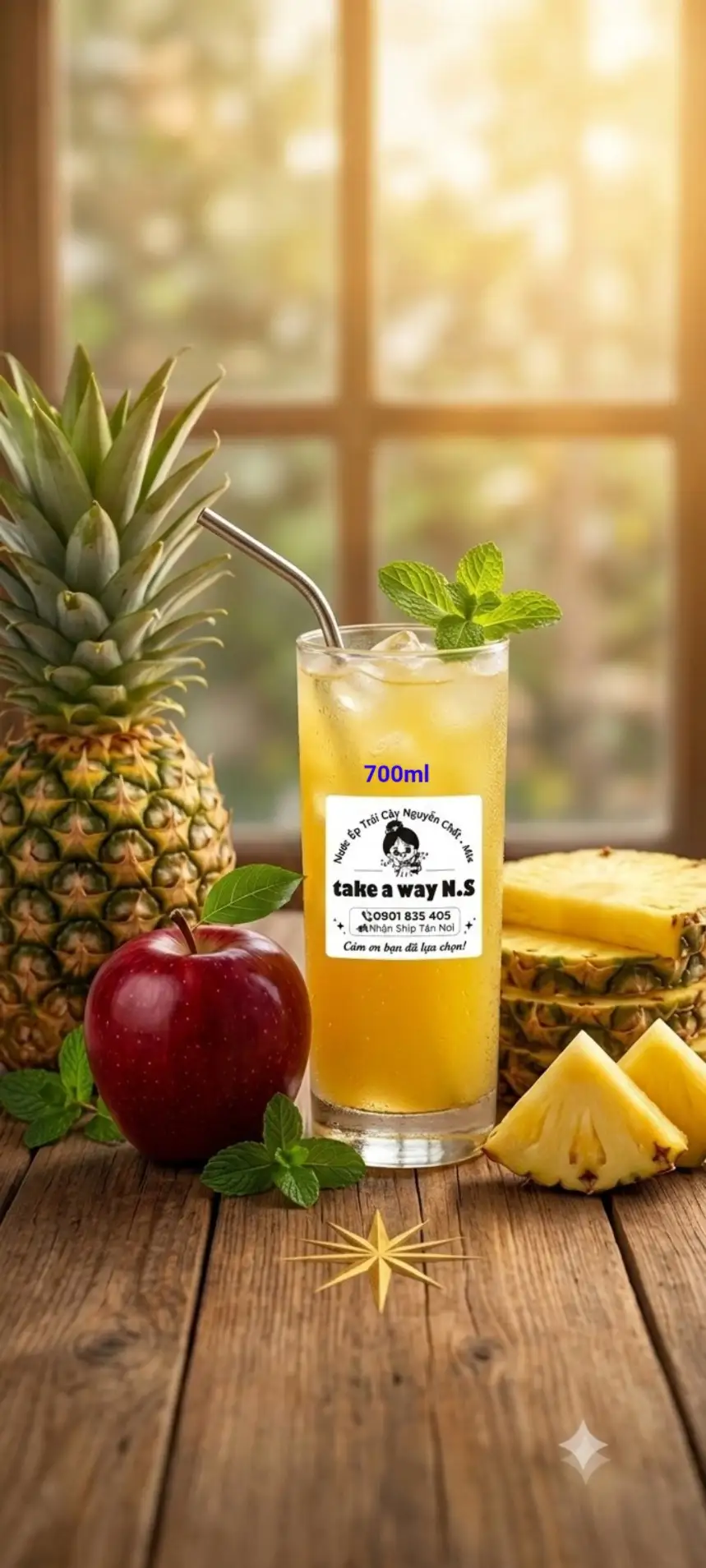 Hình ảnh Nước ép táo thơm nguyên chất 700ml ( N.$)