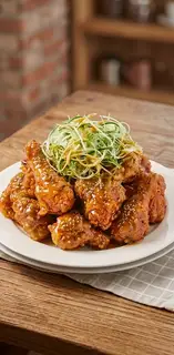 Hình ảnh Gà sốt lá baro nửa con - 파닭 치킨 반마리