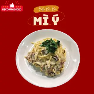 Mì Ý bacon sốt kem - 69.000 ₫ tại Bếp Bà Ba - Bao Kẹp Đài Loan, Burger & Tacos - Nguyễn Tư Nghiêm