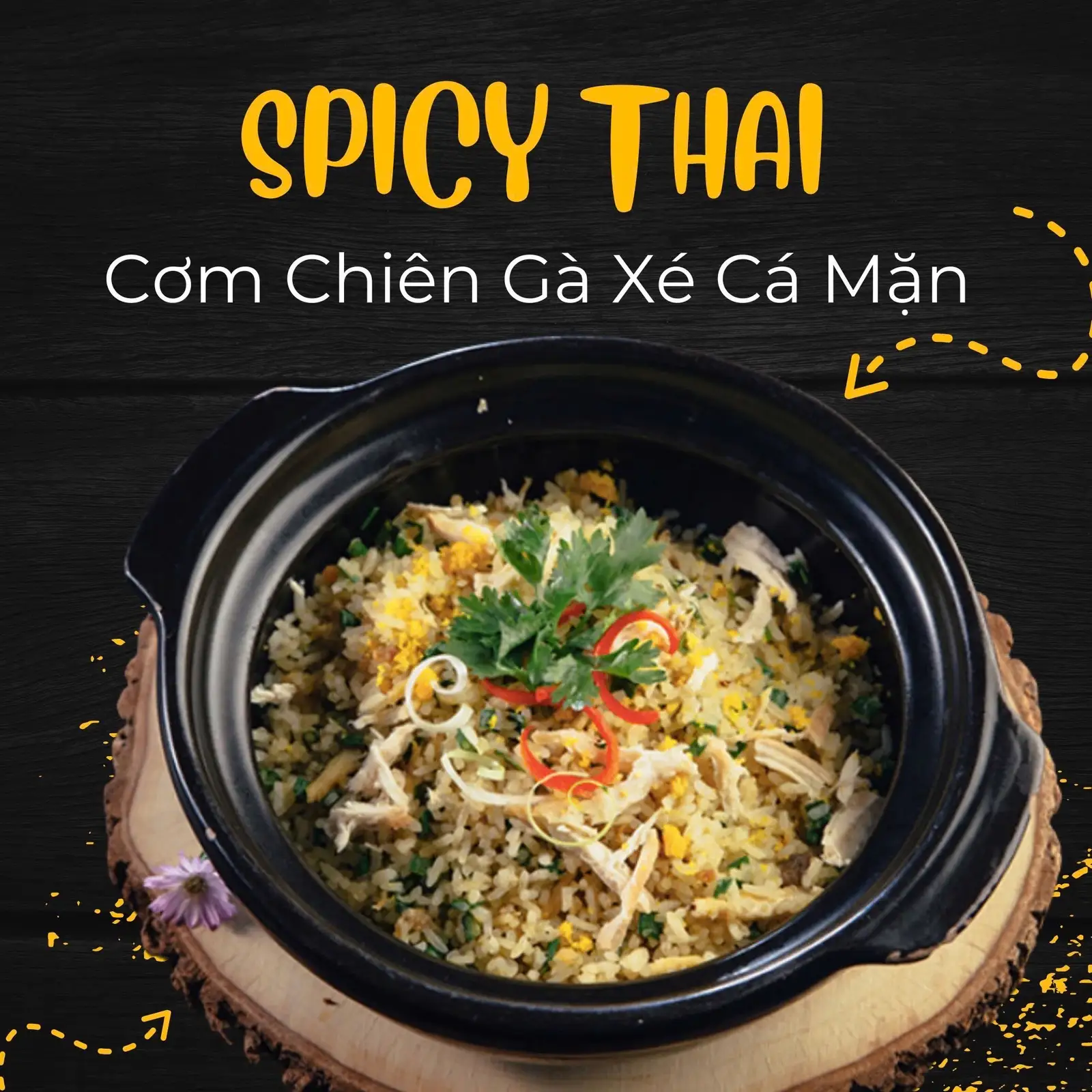 Cơm Chiên Gà Xé Cá Mặn - Fried Rice With Chicken And Salted Fish - 65.000 ₫ tại Mango Story Saigon - Món Thái - Đặng Văn Ngữ