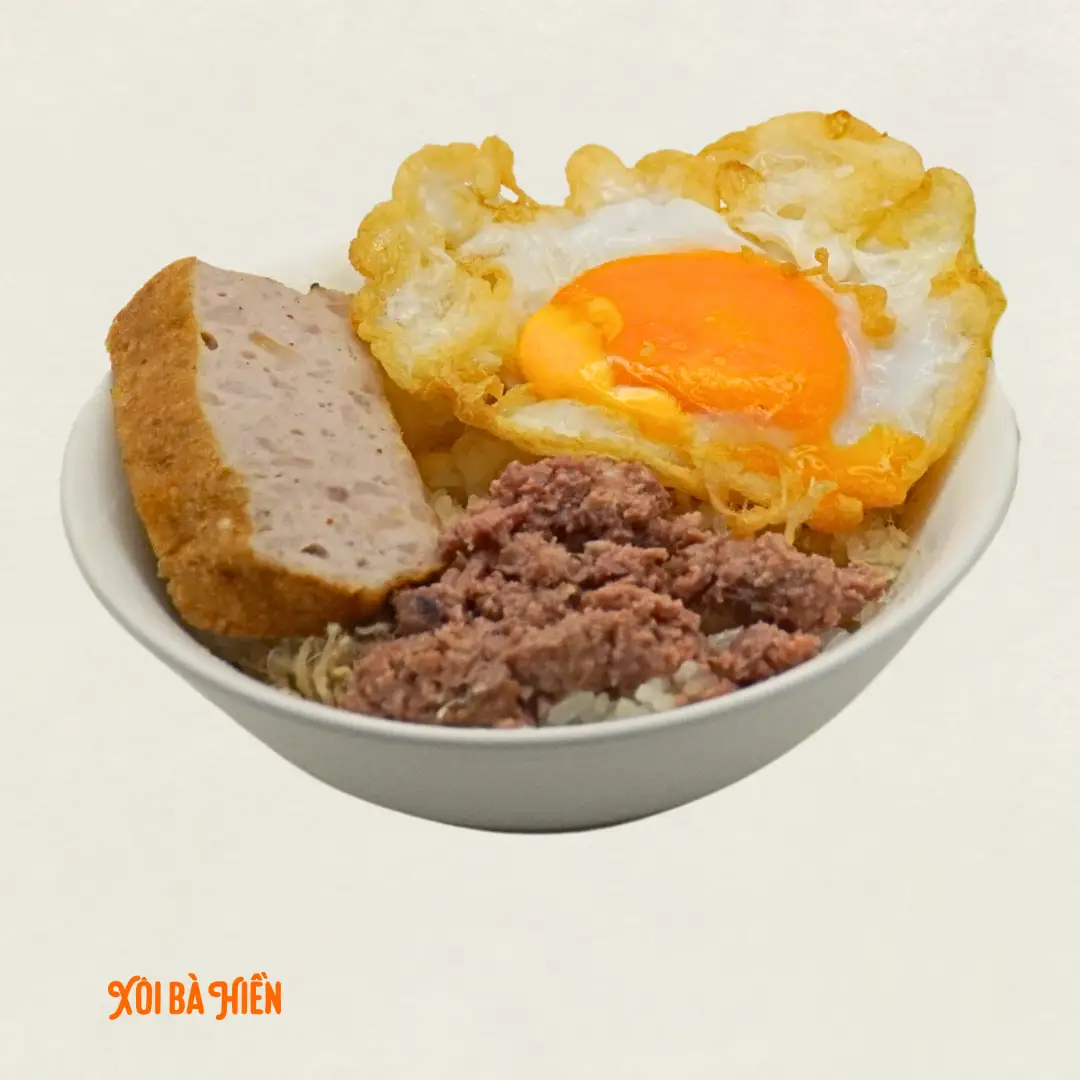 Hình ảnh Xôi trứng (ốp/kho), chả, pate