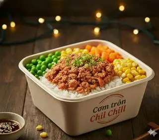 Hình ảnh Cơm trộn thịt bằm kim chi