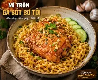 Mì trộn GÀ sốt bơ tỏi - 53.900 ₫ tại Cơm & Mì Trộn - Nguyễn Trãi