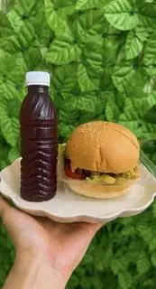 Hình ảnh Hamburger + nước sâm
