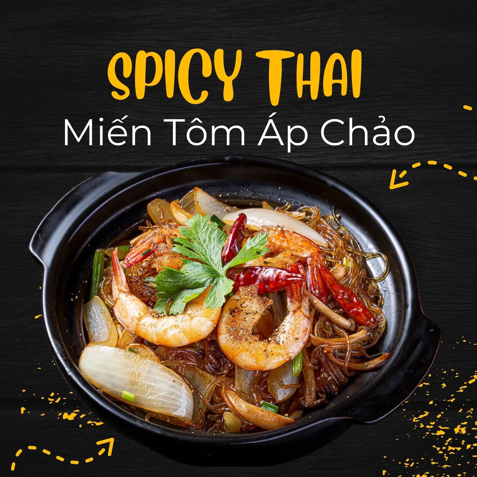 Miến Tôm Áp Chảo - Claypot Glass Noodles with Shrimp - 69.000 ₫ tại Mango Story Saigon - Món Thái - Đặng Văn Ngữ