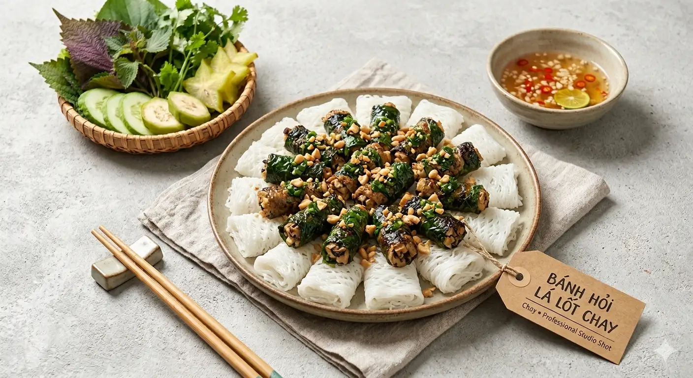 Bánh Hỏi Bò lá lốt chay - 60.000 ₫ tại Bếp Chay Bà Ba - Đường 19