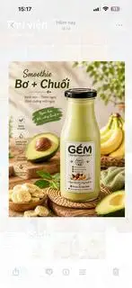Hình ảnh SMOOTHIE  BƠ + CHUỐI