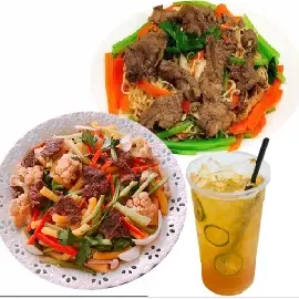 combo 2 nui xào bò + 1  ly Hồng trà tắc - 128.000 ₫ tại Quán 282 - Nui Xào Bò - Diên Hồng