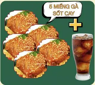 5 Miếng Gà Sốt Bơ Cay TẶNG 1 Pepsi - 255.000 ₫ tại Cơm Gà Yes Yes - Nguyễn Hữu Thọ