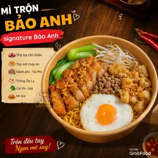 Hình ảnh Mì Trộn Ba Chỉ Chiên Trứng Lòng Đào