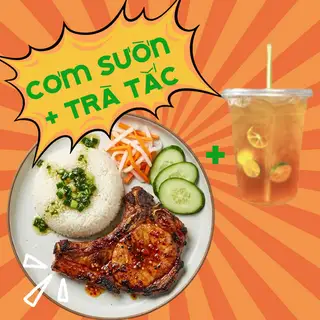 Hình ảnh COMBO cơm sườn + trà tắc