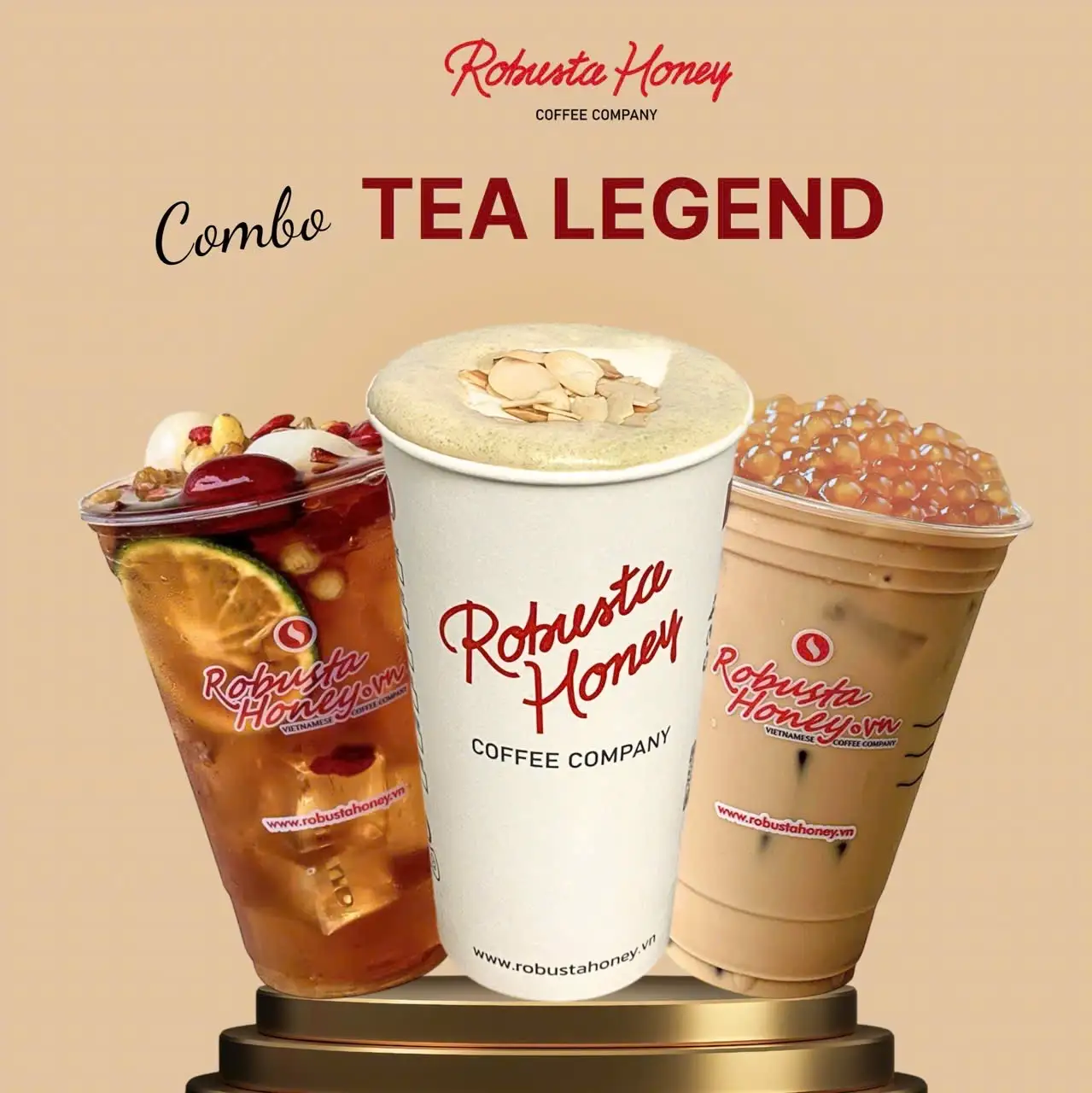Combo TEA LEGEND (3 món size L)Chè xanh sữa nguyên lá+PrimeTea+Olong Sữa Trân Châu MNHK - 99.750 ₫ tại Robusta Honey Coffee Company - Hãng Cà Phê Chất Lượng Cao - Phó Đức Chính