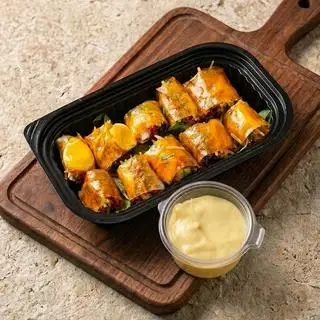Hình ảnh [sốt chanh dây] bánh tráng cuốn tép mỡ trứng lòng đào
