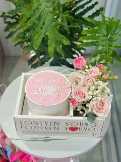 Hình ảnh bánh kem va bông hoa 