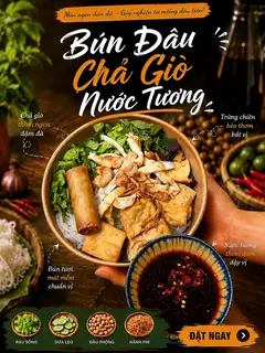 Hình ảnh Bún Đậu - Chả Giò - Trứng Sợi Nước Tương