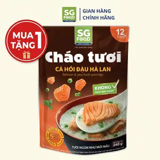 Hình ảnh Mua 1 tặng 1 Cháo Tươi Cá Hồi Đậu Hà Lan Saigon Food 240g