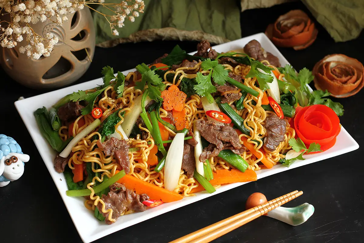 Hình ảnh mỳ xào bò 