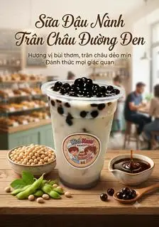 Hình ảnh Sữa đậu nành trân châu đường đen / Brown sugar tapioca pearls soy milk