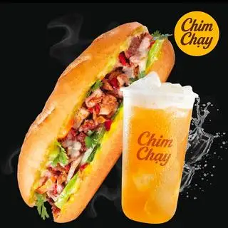 Combo Bánh Mì Thịt Nướng Than Hoa + Trà vải - 84.000 ₫ tại Bánh Mì Chim Chạy - Nguyễn Thị Minh Khai
