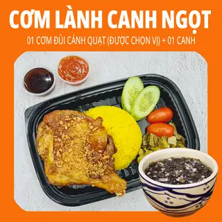 1 Cơm Gà Đùi Cánh Quạt (Được Chọn Vị) + 1 Canh Rong Biển - 96.000 ₫ tại Bento Delichi by Cooky - Cơm Gà Mắm Tỏi, Xối Mỡ - Đường Số 33