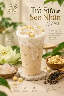 Hình ảnh Trà Olong sen kem nhãn 