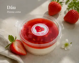 Panna cotta dâu - 1 hộp - 14.500 ₫ tại Chun Chin - Panna Cotta Trái Cây Tươi - Bùi Hữu Nghĩa