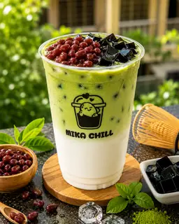 Matcha đậu đỏ sương sáo - 50.000 ₫ tại MIKA CHILL - Trà Trái Cây, Trà Sữa & Cà Phê - Lạc Long Quân