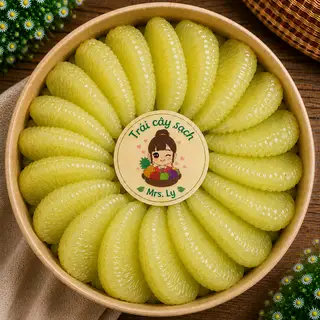 Hình ảnh bưởi da xanh gọt sẵn 