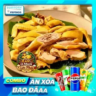 Gà ủ muối hoa tiêu nguyên con ( chặt sẵn ) + 1 Pepsi + kèm 4 hũ sốt chấm muối hoa tiêu - 239.000 ₫ tại Gà Ủ Muối Hoa Tiêu Lộc Phát - Đoàn Văn Bơ
