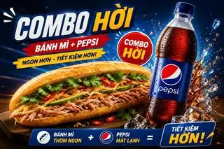 Hình ảnh 1 ổ pate ruốc + Pepsi