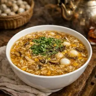 Hình ảnh Súp cua trứng cút - nấm