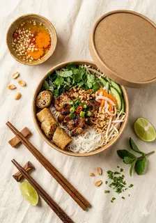 Combo Tiết Kiệm: 1 Bún Thịt nướng/ Nem nướng + 1 Nước Sâm/ Suối - 59.000 ₫ tại Bún Sala - Bún Thịt Nướng & Gỏi Cuốn - Lê Văn Phan