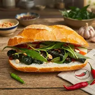 Hình ảnh BÁNH MÌ BÒ LÁ LỐT VÀ DA HEO GIÒN THƠM NGON
