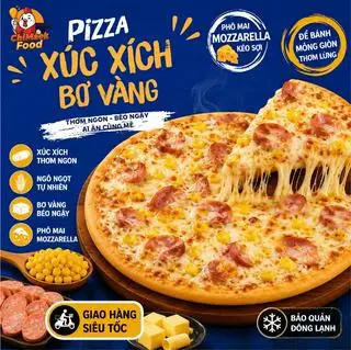 Hình ảnh pizza xúc xích size 16 
